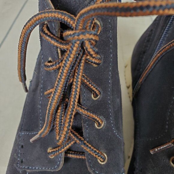 Massimo Dutti Botin Peil Serraje Azul Suede Boots Navy Lace  Up Size 39 - Picture 8 of 14